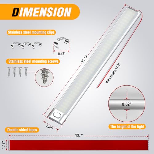 Nilight LED Interior Light Bar 2PCS 15.4 Inch Strip Light White - color: White Interior Lights-15.4" 2PCS