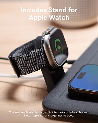 Mophie 4-in-1 Wireless Charging Mat for Apple iPhone, AirPods & Watch, Samsung Galaxy, Google Pixel, and All Qi-Enabled Devices, Additional USB-A Port, Intuitive Design, Includes Apple Watch Stand
