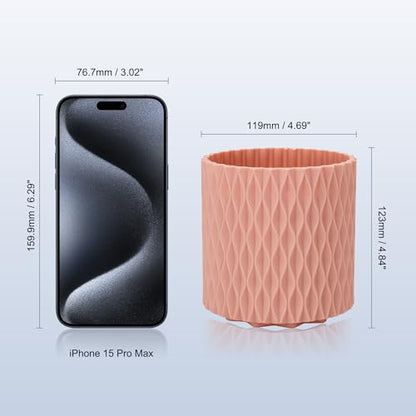 Pencil Holder - 360° Rotation, 5 Slot Desk Supplies For Women Office Aesthetic. Pencil Holder For Office&School, Desk Accessories(Pink) - color: pink