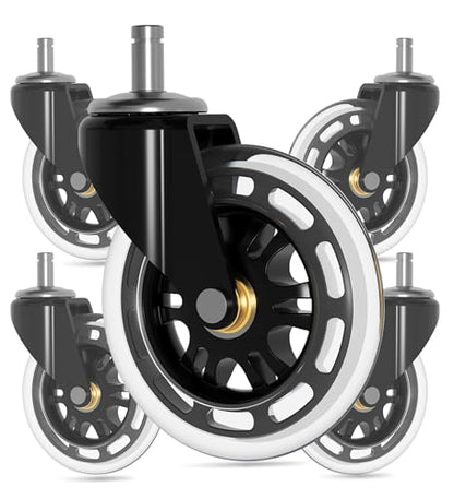 FLEXISPOT Heavy-Duty Office Chair Casters, 3", Set of 5