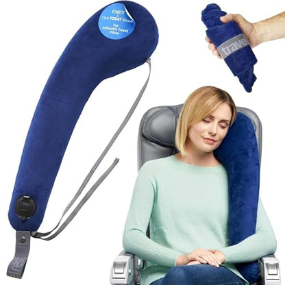 TRAVELREST All-in-One Travel Neck Support & Body Pillow - Blue - color: Blue, size: Premium (With Cover)