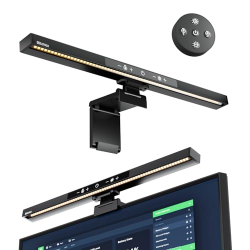 Monitor Light Bar with Remote Control, USB Computer Monitor Lamp, Eye-Care Screen Light Bar, Adjustable Color Temperature, Stepless Dimming, No Screen Glare Desk lamp Home Office Game - style: BM-ES1 PLUS