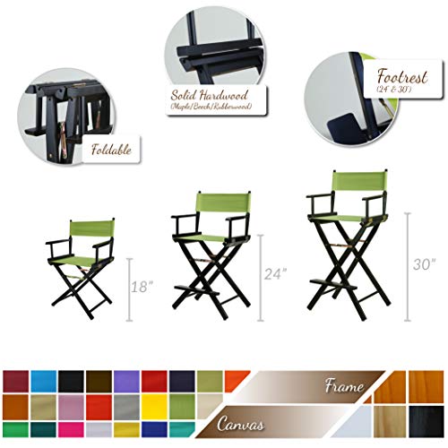 Casual Home 24" Director's Chair Honey Oak Frame-White Canvas - color: Honey Oak Frame/White Canvas, size: 24" - Counter Height, style: Honey Oak Frame