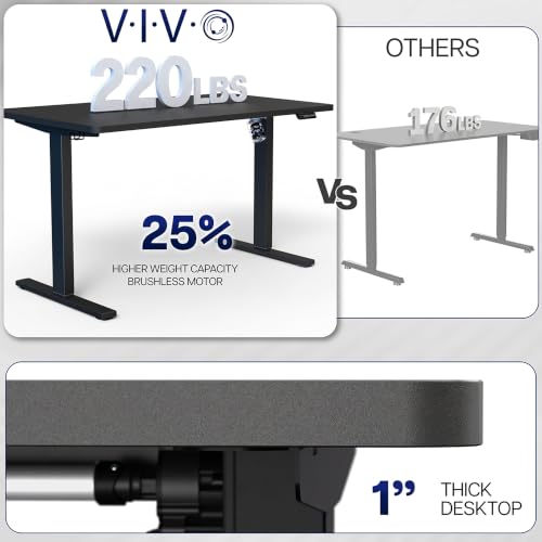 VIVO Black 55 x 28 in Standing Desk, DESK-KIT-1G55B - color: Black Top / Gray Frame, size: 55 x 28-inch