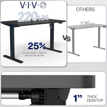 VIVO Black 55 x 28 in Standing Desk, DESK-KIT-1G55B - color: Black Top / Gray Frame, size: 55 x 28-inch