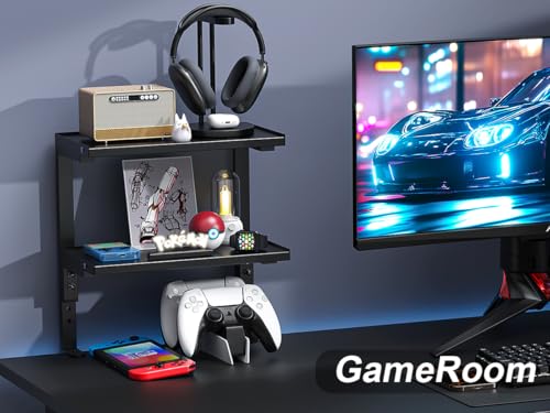 2-Tier Desk Shelf - color: Black