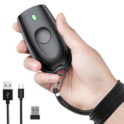 Symcode Bluetooth 2D Barcode Scanner Mini Portable QR Code Scanner 3-in-1 Bluetooth & 2.4G Wireless & USB Wired Barcode Scanner with Android,iOS,Computers,Windows - color: 2D QR Black