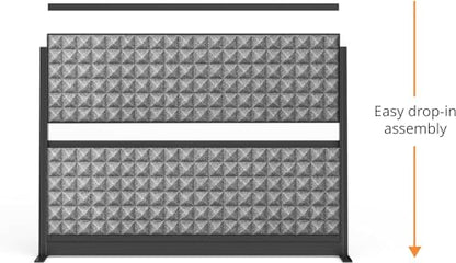 Stand Up Desk Store Studio Modular Wall and Sound Absorbing Room Divider | Sound Dampening Acoustic Panels for Office Cubicle | Noise Reduction and Noise Canceling Office Partition (70'' x 48'') - size: 70" x 48"