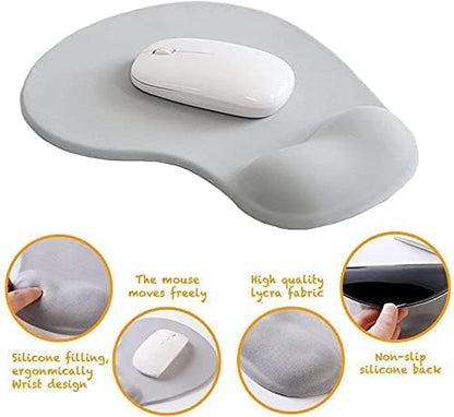 Office Mousepad with Gel Wrist Support - Ergonomic Gaming Desktop Mouse Pad Wrist Rest - Design Gamepad Mat Rubber Base for Laptop Computer -Silicone Non-Slip Special-Textured Surface (06Red) - color: 06Red