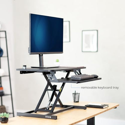 VIVO Black 28 in Standing Desk Converter, DESK-V028S - color: Black, size: 28"