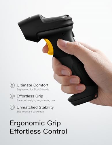 Inateck 2D Barcode Scanner, Wireless Bluetooth QR Code Scanner with AI APP & SDK, 180-Day Battery Life, Fast & Accurate Scanning, Compatible with iOS/Android/Windows - color: Black