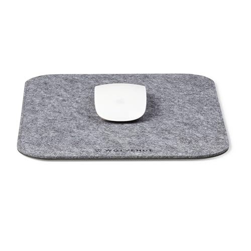 Premium Felt Mouse Mat | 8.66" x 11" | Slim Mouse Pad | Non-Slip Gaming Home/Office (Mid Gray) | Hard-wearing vegan-friendly felt mouse pad, slim non-slip design for work, gaming or home office - color: Mid Gray