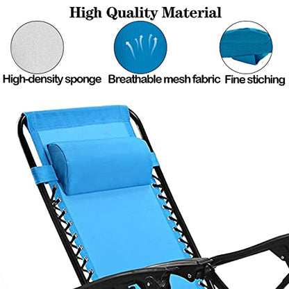 Ostlttyn Zero Gravity Chair Replacement Pillow Headrest with Elastic Band, Universal Soft Removable Padded Cushion Head Pillow, Light Blue, 14.3L' x 6.3W' x 2.3H' - color: Light Blue, size: 1 Pack