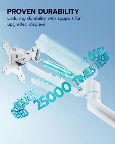 ARES WING 17-40 Inch Heavy Duty Monitor Arm, White - color: White, style: Non USB