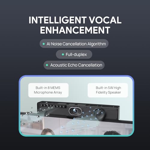 Yealink MeetingBar A10 Conference Room Camera and Microphone Android System | Teams Certified,4K Webcam,120 Angle,AI Auto Framing,Speaker Tracking,Noise Cancellation,8-Mic Array,Zoom Rooms,TV Video Bar - style: NO.2 A10-010 (with system)