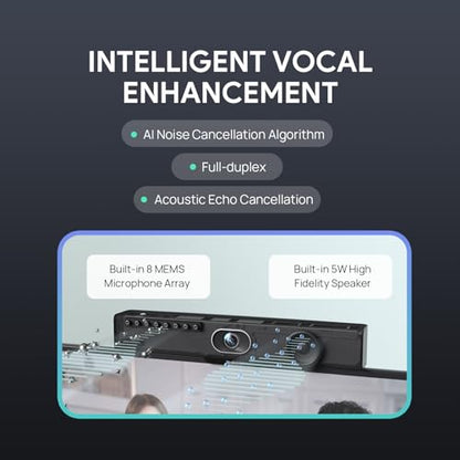 Yealink MeetingBar A10 Conference Room Camera and Microphone Android System | Teams Certified,4K Webcam,120 Angle,AI Auto Framing,Speaker Tracking,Noise Cancellation,8-Mic Array,Zoom Rooms,TV Video Bar - style: NO.2 A10-010 (with system)