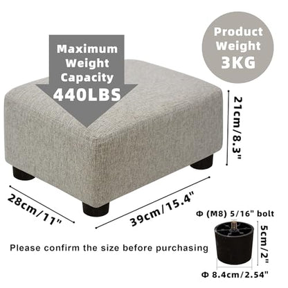 CAROLMADE Small Foot Stool Ottoman Footstool with Legs Under Desk Footrest for Living Room Bedroom and Office,Linen-Beige - color: Beige, size: 11"d X 15.4"w X 8.3"h