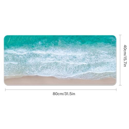 Large Mouse Pad, Mouse Pad, 31.5 x 15.7 Inch, Beach | Non-Slip Desk Pad Keyboard and Mouse Desk Mat for Gamer, Office & Home - color: Beach
