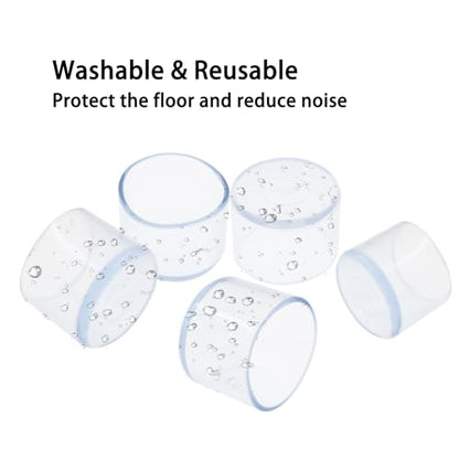 Round Chair Leg Caps,PVC Furniture Feet Covers,TTZEZE Transparent Round Floor Protectors,Clear Table Feet Covers Preventing Plastic Chair Leg Covers Scratches and Noise 30mm/1.18'', 12 - size: 1.18 inches