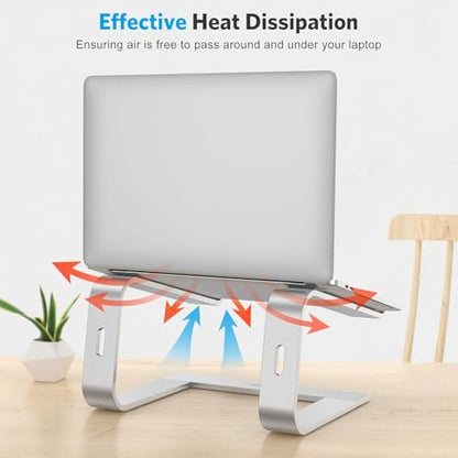 OMOTON Laptop Stand, Detachable Mount for MacBook Air/Pro Dell HP Silver - color: Silver