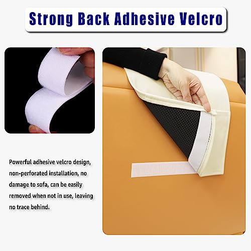 Velvet Recliner Headrest Pillow, Non-Slip Neck Support, Ivory - color: Ivory