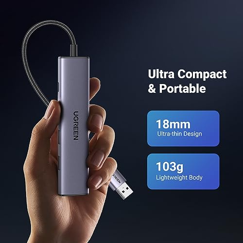 UGREEN USB to Ethernet Adapter, 5 in 1 USB Hub with Ethernet, Plug and Play (Pack of 2) - size: L100.9xW27xH18 (mm) (Pack of 2)