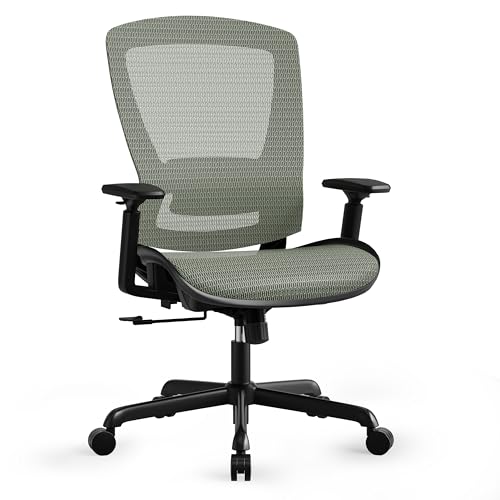 ELABEST Mesh Office Chair,Ergonomic Computer Desk Chair,Sturdy Task Chair- Adjustable Lumbar Support & Armrests,Tilt Function,Comfort Wide Seat,Swivel Home Office Chair (Dusty Sage) - color: Dusty Sage