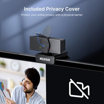 NexiGo N60 Pro 4K Webcam for PC, 4K UHD Sony Sensor, Autofocus, 1080p 60 fps, Noise-Canceling Mics, Privacy Cover, Distortion-Free Lens, 4X Digital Zoom, Works with Switch 2/Zoom/Teams/Google Meet - style: 4K Webcam