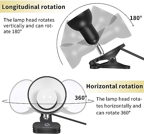RONG&LAN Clip lamp,360° Rotation Clip on Lamp Portable Book Reading Light,Clamp on Desk/Table/Bunk Bed/Cupboard Home Lighting, (Desk lamp,Seven Colors for Your Choice) (Green) - color: Green