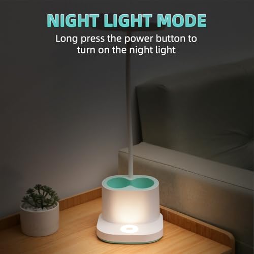 LED Desk Lamp for Dorm Home Office Bedroom, Dimmable Reading Light - color: Green