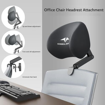 Office Chair Headrest Attachment Adjustable & Detachable Office Chair Headrest Ergonomic Neck Support for Office Chair Memory Foam Mesh Head Pillow Head Rest