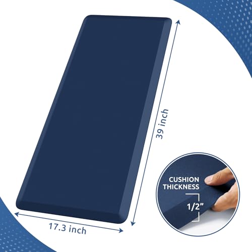 Kitchen Mat Cushioned Anti Fatigue Rug Standing and Comfort Floor Mats - color: Blue, size: 39"L x 17.3"W x 0.5"Th