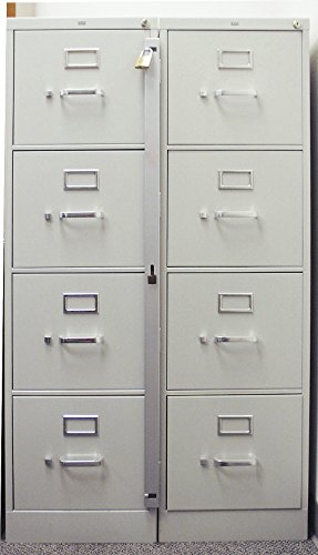 ABUS 07040 Chrome File Bar, 4 Drawer, Grey | Core/Cylinder Not Included - size: 4 Drawer
