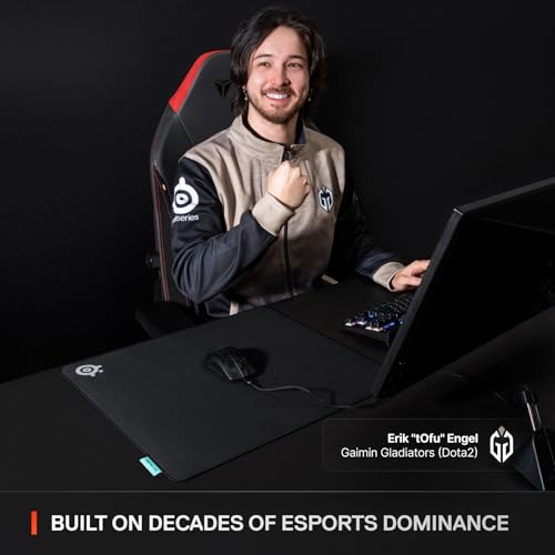 SteelSeries QcK L Performance Balance Gaming Mousepad — Extra Density for a Smooth Glide — Low-Profile Edge Stitching — Non-Slip Neoprene Rubber Base —16.54 x 19.29 inch — FPS, MOBAs, RTS, MMO - size: Large, style: Balance