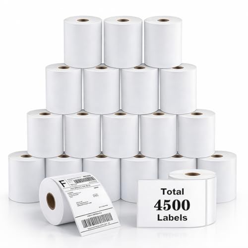 4500Pcs 4"x6" Thermal Shipping Labels – 18 Rolls of 250, Direct Thermal Labels Roll Compatible with Rollo, Zebra, and More Printers, for UPS, FedEx & USPS