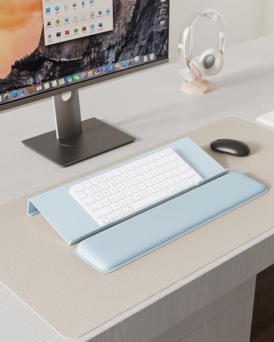 Laborio Computer Keyboard Wrist Rest, Keyboard Riser Stand for Desktop - color: Blue