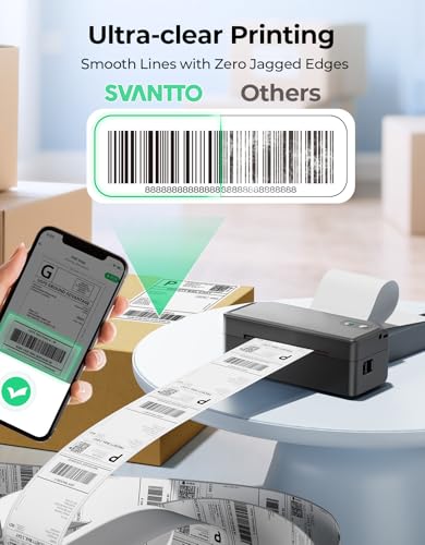 SVANTTO Bluetooth Thermal Label Printer, 4x6 Shipping Printer