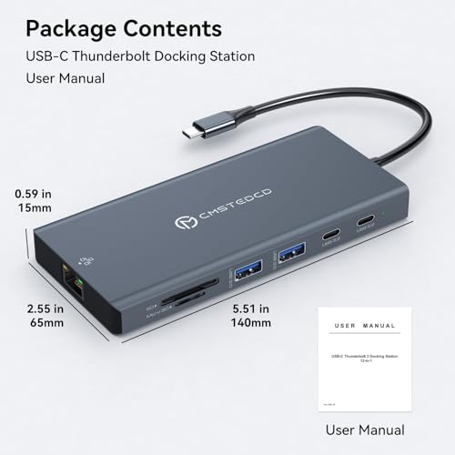 4K60Hz Laptop Docking Station 3 Monitors, USB C Hub with 3 HDMI, RJ45 Ethernet, 2 USB-C 3.2/A 3.0, SD Card, 100W PD SD/microSD for Dell/HP/Lenovo - color: Gray