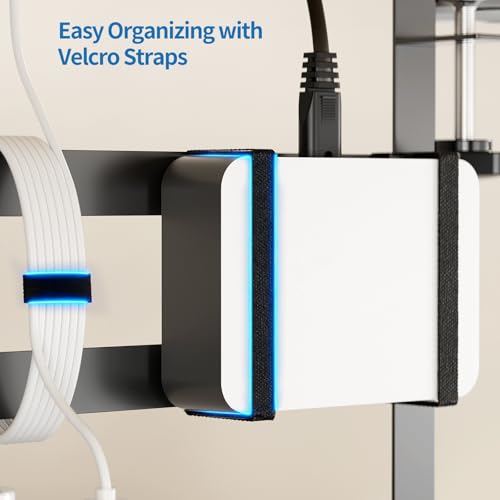 Yecaye Metal Under Desk Cable Management Tray, Clamp-On Desk Shelf | No Drill Mount; Anti-scratch Padded Clamps; Dual Wrap Bars; Fits Standing Desks; Metal Structure for Office Cable Storage;