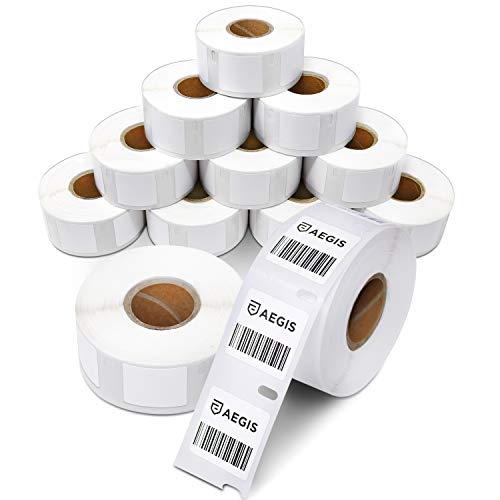Replacement for DYMO 30332 (12 Rolls, 9000 Labels) - 1" X 1" Direct Thermal | Square Barcode Name Labels - Compatible With DYMO LabelWriter 450, 450 Turbo, 4XL (Not 550, 5XL) - Aegis Adhesives - size: 1" X 1" - 30332
