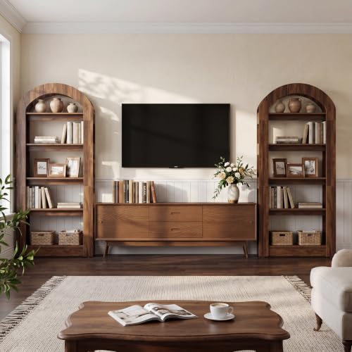 LITTLE TREE 5-Tier Arch-Shaped Bookshelf (1, Brown) - color: Brown, size: 1