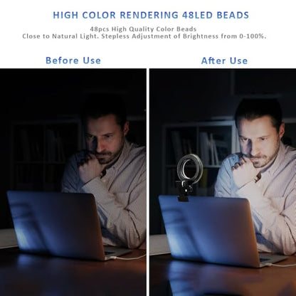 Cyezcor Video Conference Lighting Kit， Ring Light for Computer - size: 6 Inch