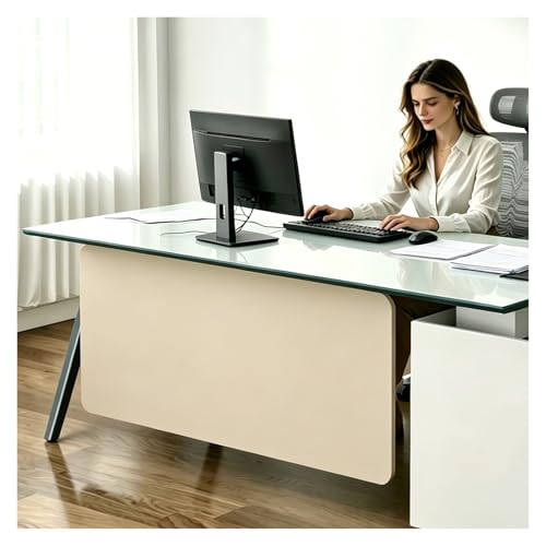 Desk Privacy Panel Divider - Adjustable Under Table Cubicle Shield for Open-Plan Workspace & Home Office, Sizes L 50-160cm, Ideal for Enhanced Privacy & Focus - color: Beige, size: LxH 50x60cm