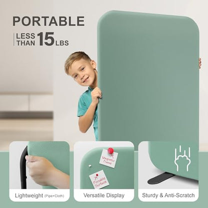DECOLAB Standing Room Divider, Space Privacy Partition 29"x65", Aqua - color: Aqua