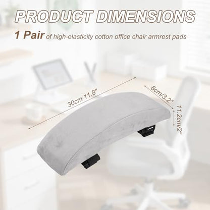 PATIKIL Office Chair Arm Pads 1Pair Office Chair Arm Cover 30x8x5cm Gray - color: Gray