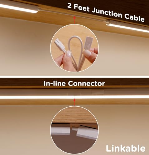 Under Cabinet Lighting Plug in, Dimmable 3CCT 3000/4000/5000K AC120V Super Bright Ultra Slim Linkable LED Counter Lights for Kitchen, Shelf, Closet, Cupboard, White 12 inch 1Pack - size: 12 Inch