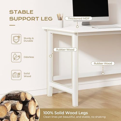 IOTXY 63" Reversible L-Shaped Office Desk with Storage Shelves, White - color: White, size: 63-inch