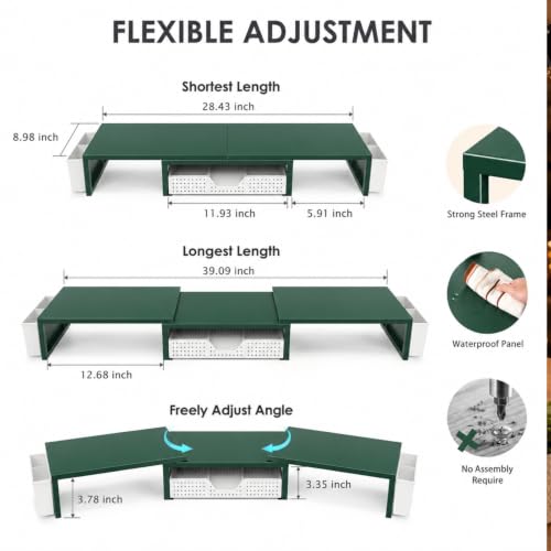 OPNICE Desk Organizers and Accessories, Dual Monitor Stand Riser - color: Dark Green