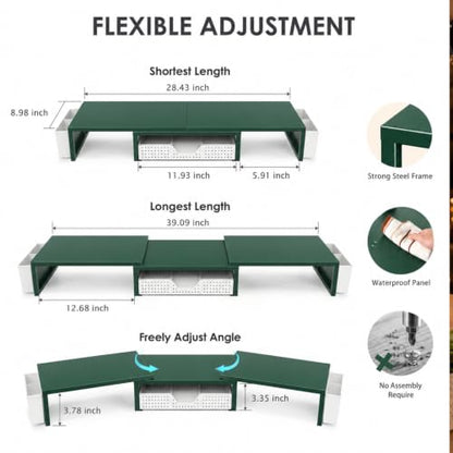OPNICE Desk Organizers and Accessories, Dual Monitor Stand Riser - color: Dark Green