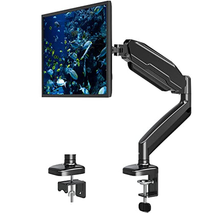 Single Monitor Mount for Desk, Monitor Articulating Arm for max 32inch, Adjustale VESA Monitor Stand for Computer Screen, Clamp and Grommet Base, VESA 75x75/100x100